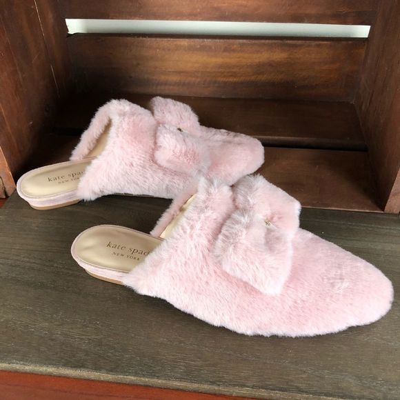 Kate Spade Josie Pink Faux Fur Slippers - Picture 8 of 16